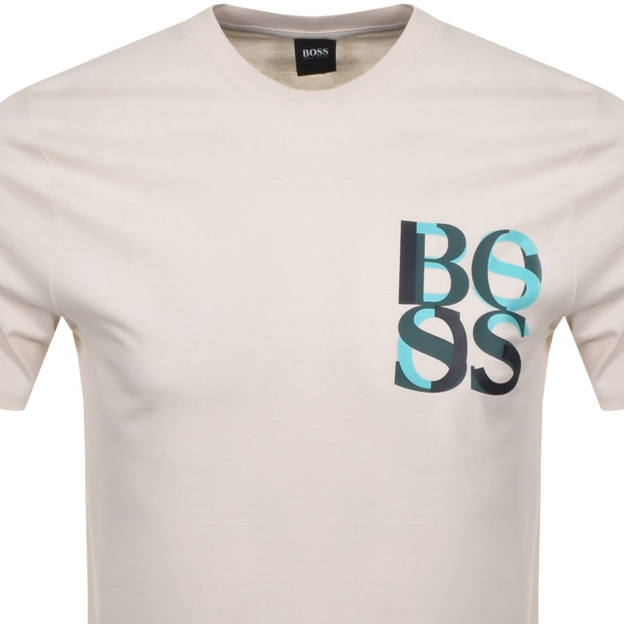 Alternative Image for ProductBOSS Crew Neck Tiburt Logo T Shirt Cream2